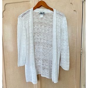 Two One Two New York White, Lightweight Cardigan, Large